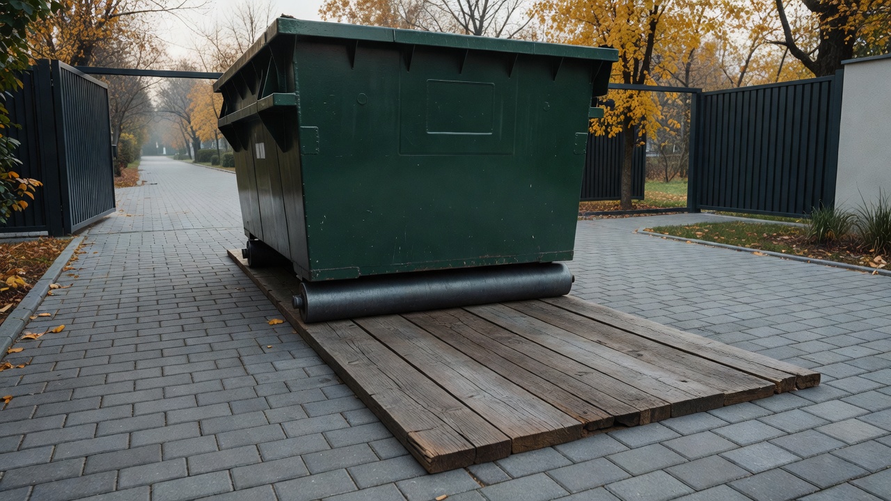zielony kontener na gruz